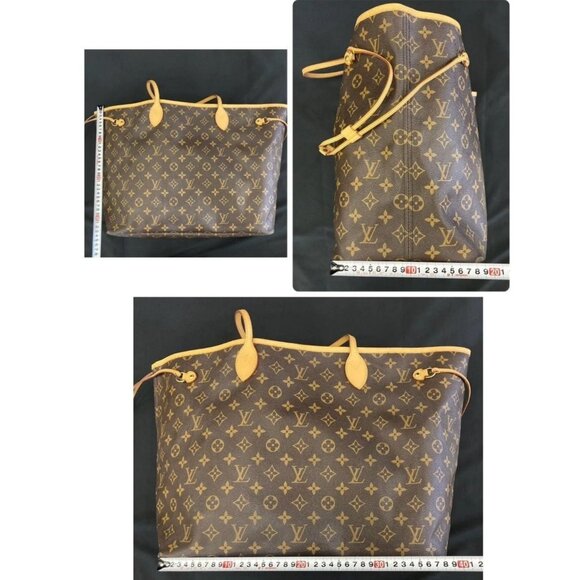 Authentic Louis Vuitton Neverfull GM Purse Monogram Tote Shoulder Bag Brown Tan - Picture 13 of 14